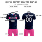 Custom Navy Classic Sports Sets Soccer Shirt Jersey