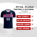 Custom Navy Classic Sports Sets Soccer Shirt Jersey