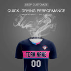 Custom Navy Classic Sports Sets Soccer Shirt Jersey