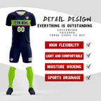 Custom Navy Classic Sports Sets Soccer Shirt Jersey