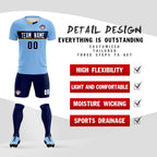 Custom Light Blue Classic Sports Sets Soccer Shirt Jersey