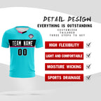 Custom Sky Blue Classic Sports Sets Soccer Shirt Jersey