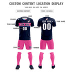 Custom Navy Classic Sports Sets Soccer Shirt Jersey
