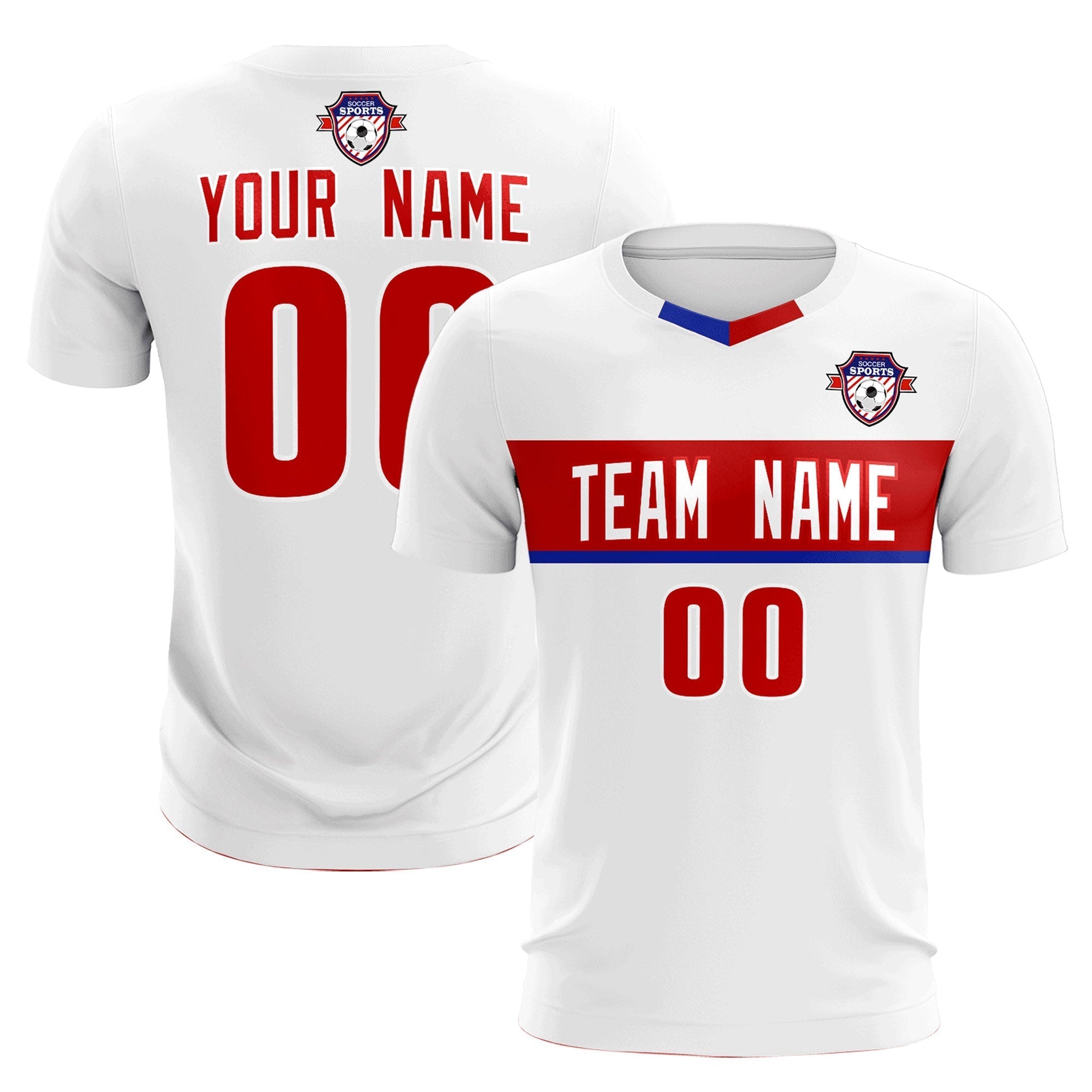 Custom White Classic Sports Sets Soccer Shirt Jersey
