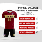Custom Crimson Classic Sports Sets Soccer Shirt Jersey