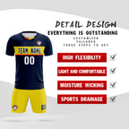 Custom Navy Classic Sports Sets Soccer Shirt Jersey