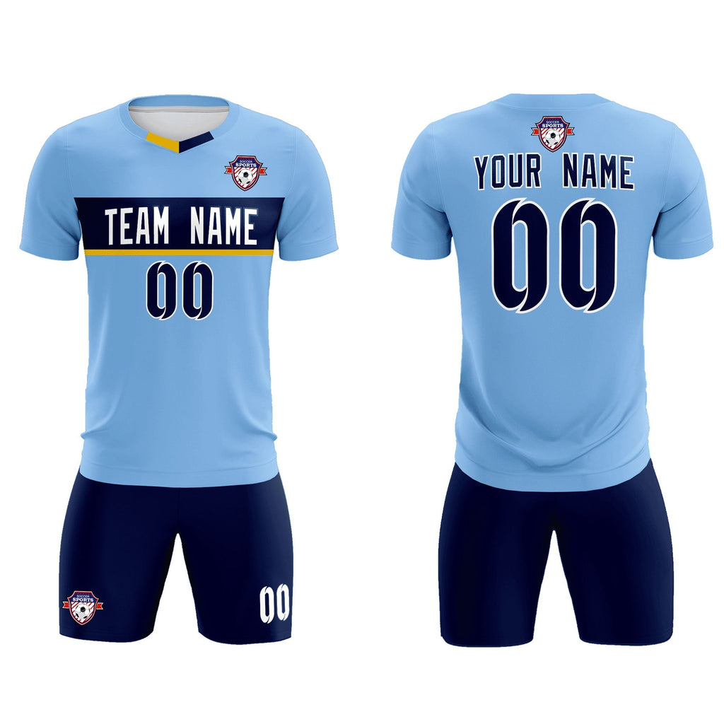 Custom Light Blue Classic Sports Sets Soccer Shirt Jersey
