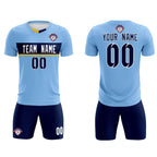 Custom Light Blue Classic Sports Sets Soccer Shirt Jersey