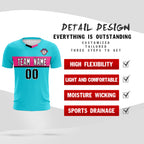 Custom Sky Blue Classic Sports Sets Soccer Shirt Jersey