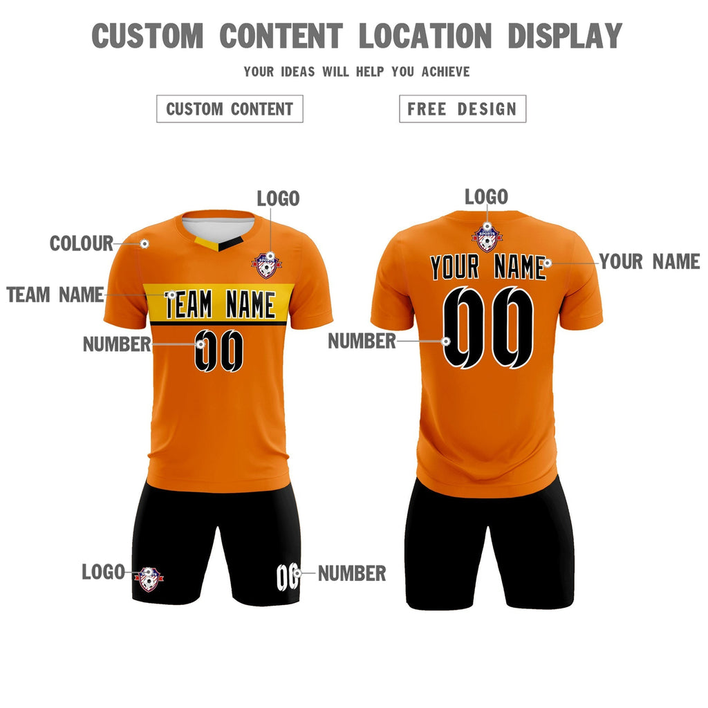 Custom Orange Classic Sports Sets Soccer Shirt Jersey