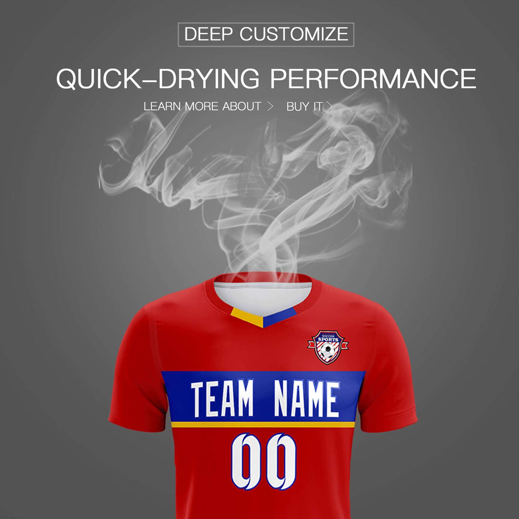 Custom Red Classic Sports Sets Soccer Shirt Jersey
