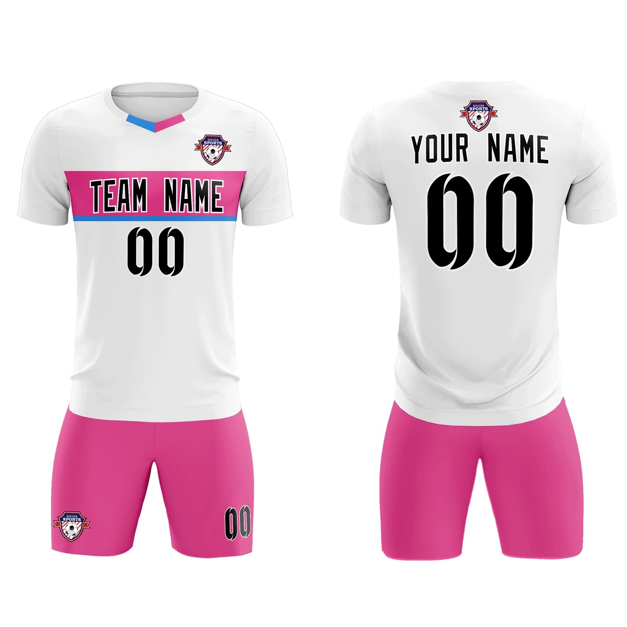 Custom White Classic Sports Sets Soccer Shirt Jersey