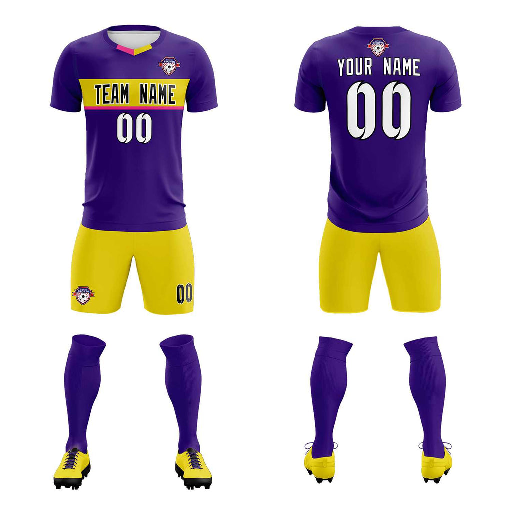 Custom Purple Classic Sports Sets Soccer Shirt Jersey