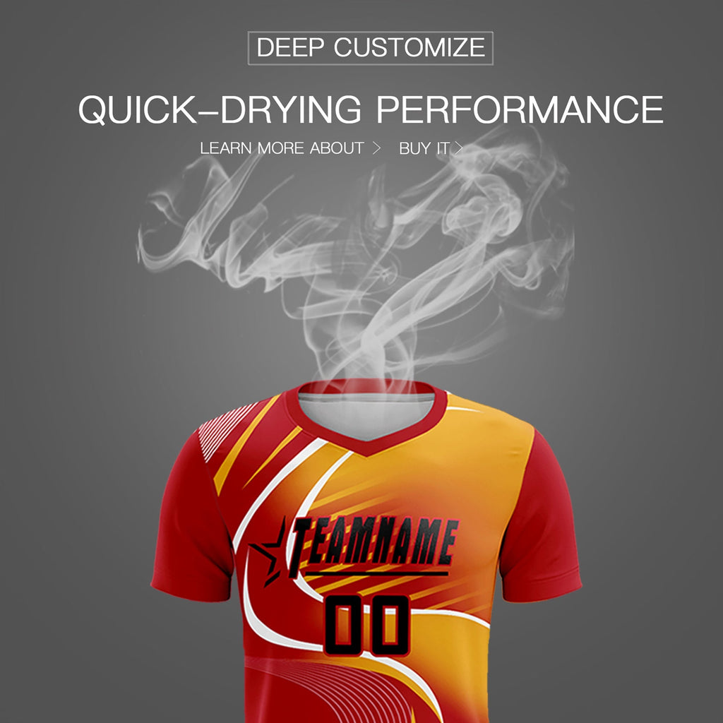 Custom Red Printing Sportswear Soccer Sets Jersey