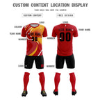 Custom Red Printing Sportswear Soccer Sets Jersey