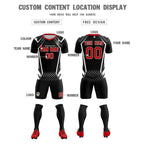 Custom Black Abstract Breathable Soccer Tops/Sets Jersey
