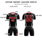 Custom Black Abstract Breathable Soccer Tops/Sets Jersey
