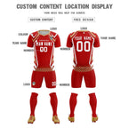 Custom Red Abstract Breathable Soccer Tops/Sets Jersey