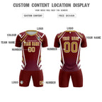 Custom Crimson Abstract Breathable Soccer Tops/Sets Jersey