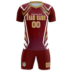 Custom Crimson Abstract Breathable Soccer Tops/Sets Jersey