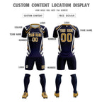 Custom Navy Abstract Breathable Soccer Tops/Sets Jersey