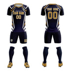 Custom Navy Abstract Breathable Soccer Tops/Sets Jersey