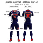 Custom Navy Abstract Breathable Soccer Tops/Sets Jersey