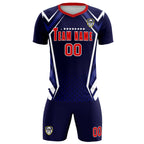 Custom Navy Abstract Breathable Soccer Tops/Sets Jersey