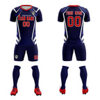 Custom Navy Abstract Breathable Soccer Tops/Sets Jersey
