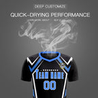 Custom Black Abstract Breathable Soccer Tops/Sets Jersey