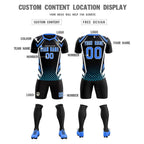 Custom Black Abstract Breathable Soccer Tops/Sets Jersey