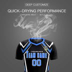 Custom Black Abstract Breathable Soccer Tops/Sets Jersey