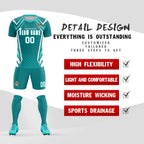 Custom Sky Blue Abstract Breathable Soccer Tops/Sets Jersey