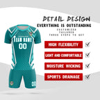 Custom Sky Blue Abstract Breathable Soccer Tops/Sets Jersey