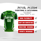 Custom Green Abstract Breathable Soccer Tops/Sets Jersey