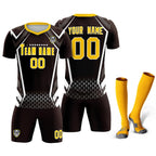 Custom Brown Abstract Breathable Soccer Tops/Sets Jersey