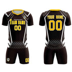 Custom Brown Abstract Breathable Soccer Tops/Sets Jersey