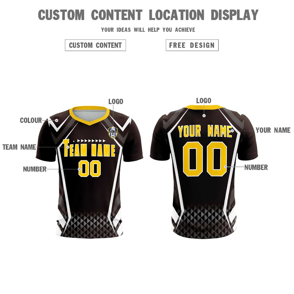 Custom Brown Abstract Breathable Soccer Tops/Sets Jersey