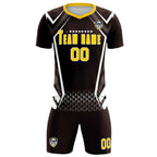 Custom Brown Abstract Breathable Soccer Tops/Sets Jersey