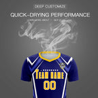 Custom Royal Abstract Breathable Soccer Tops/Sets Jersey