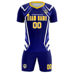 Custom Royal Abstract Breathable Soccer Tops/Sets Jersey