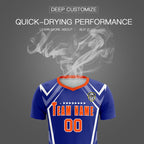 Custom Royal Abstract Breathable Soccer Tops/Sets Jersey
