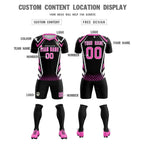 Custom Black Abstract Breathable Soccer Tops/Sets Jersey
