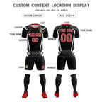 Custom Black Abstract Breathable Soccer Tops/Sets Jersey
