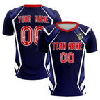 Custom Navy Abstract Breathable Soccer Tops/Sets Jersey