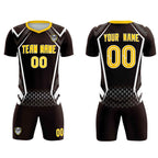 Custom Brown Abstract Breathable Soccer Tops/Sets Jersey