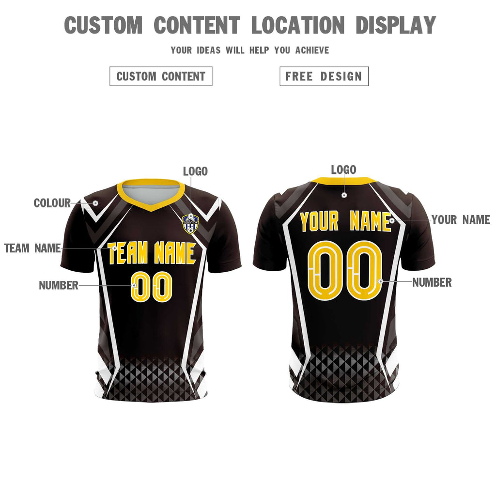 Custom Brown Abstract Breathable Soccer Tops/Sets Jersey
