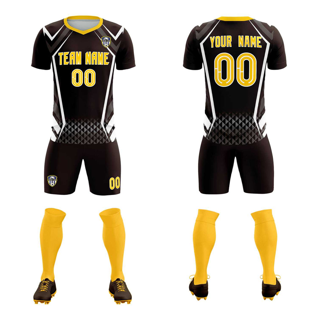 Custom Brown Abstract Breathable Soccer Tops/Sets Jersey