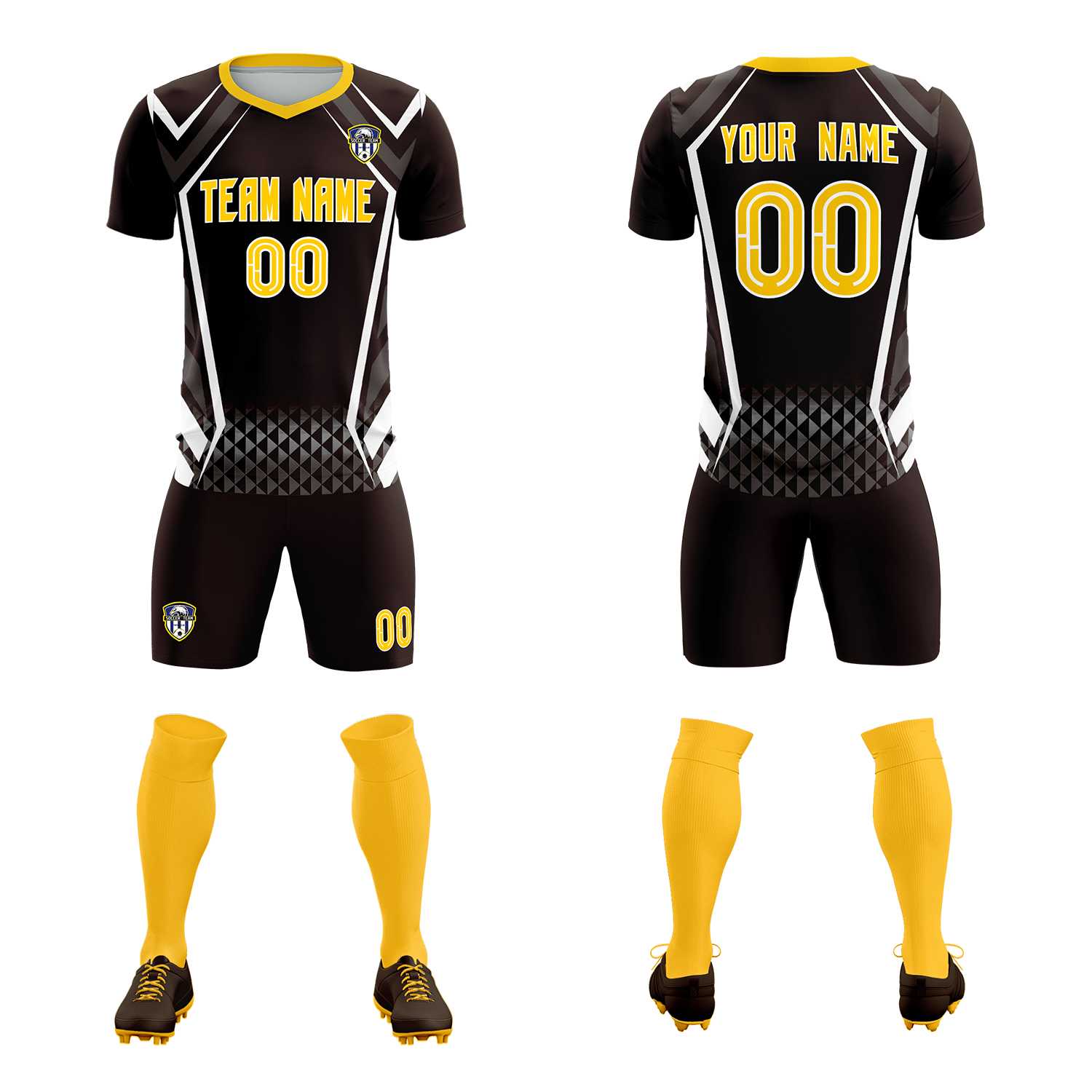 Custom Brown Abstract Breathable Soccer Tops/Sets Jersey