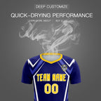 Custom Royal Abstract Breathable Soccer Tops/Sets Jersey